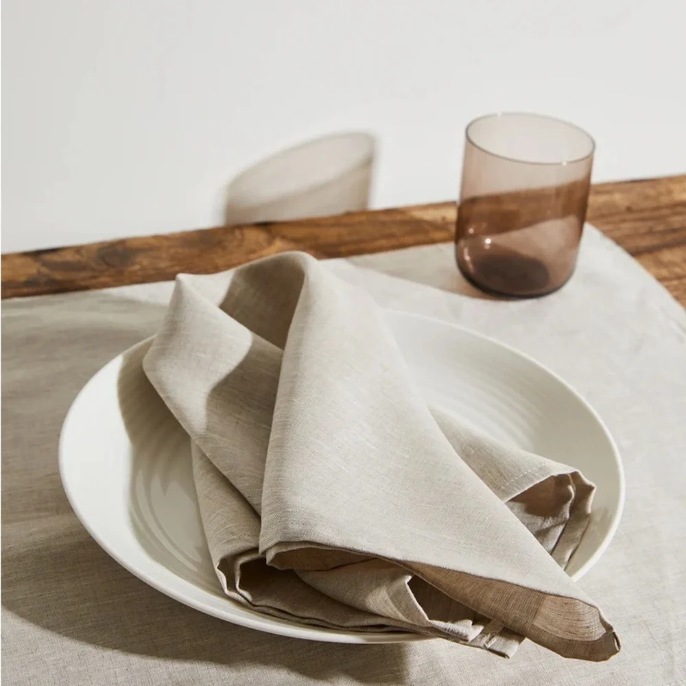 LINGE PARTICULIER LOOSE TABLE-MAT 100% LINEN IN Color WALNUT made in FRANCE